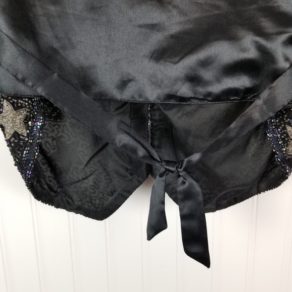 Amanda Smith Pure Silk Sequin Beaded Vest Size Large Stars Metallic Event Party - Picture 7 of 10